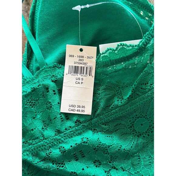 Aerie Fa La Lace Padded Bralette Green Alpine Size Small - Picture 9 of 9